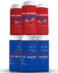 USA Skinny Can Sleeves 6 Pack - Insulated Neoprene Drink Holders - Fit Slim Spiked for Fourth of July (Just Here to Bang, Let's Get Hammered)