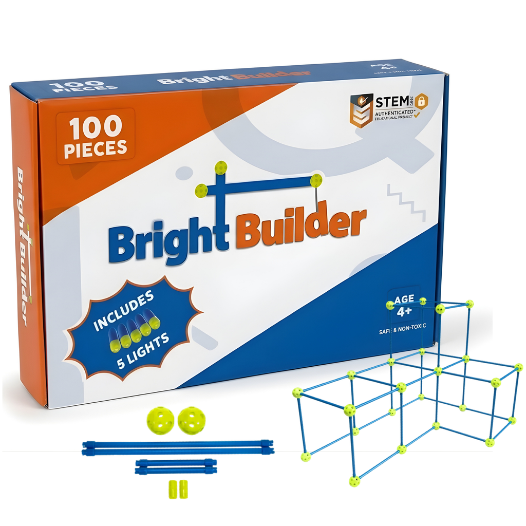 100PCS Kids Fort Building Kit DIY Toy Blue Green Creative Building Set Ages 4+