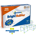 100PCS Kids Fort Building Kit DIY Toy Blue Green Creative Building Set Ages 4+