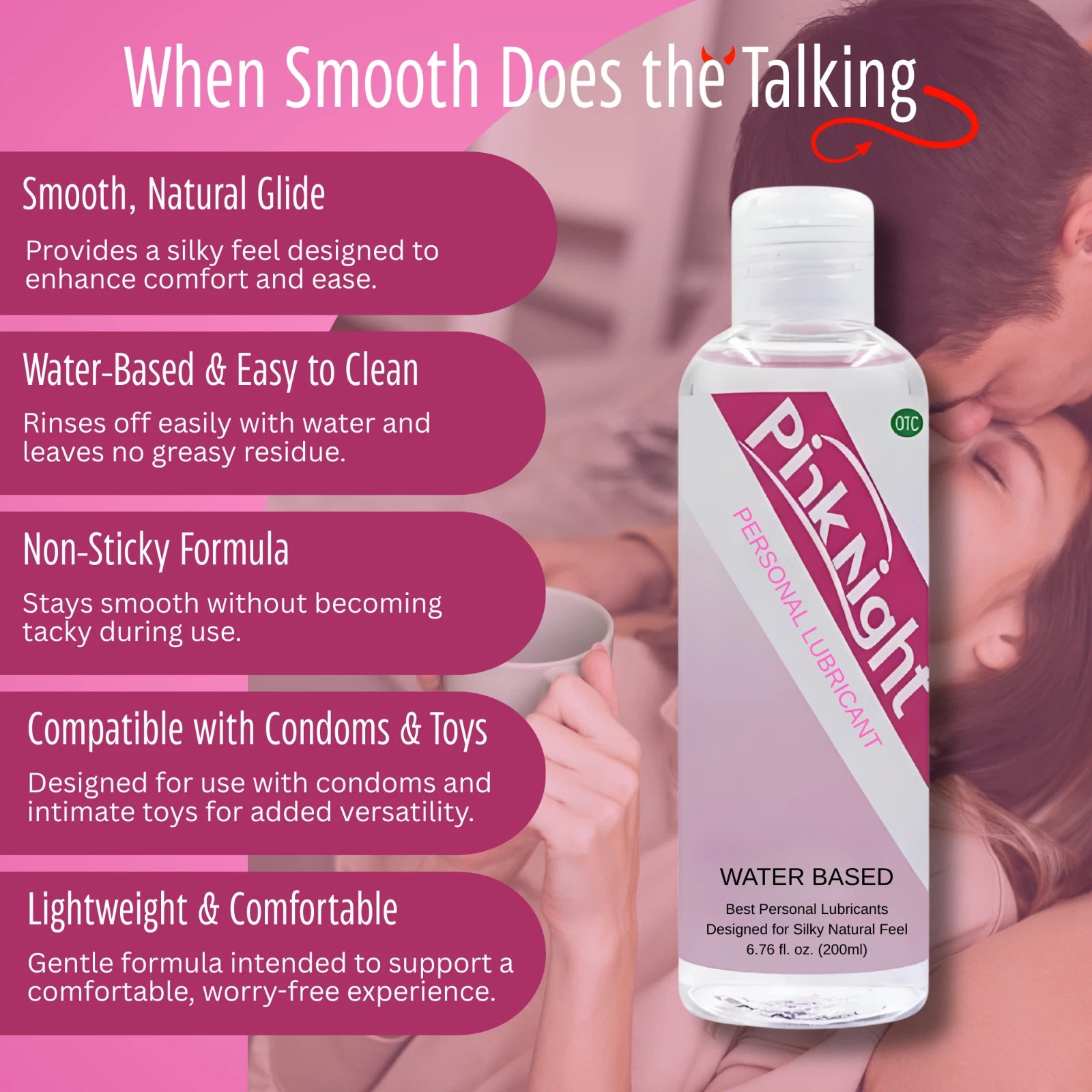 Pink Night Water-Based Personal Lubricant 200ml – Smooth, Non-Greasy