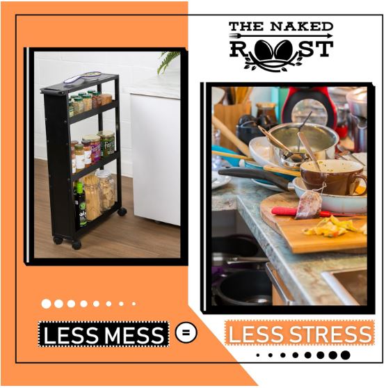 Slim Rolling Storage Cart with Wheels & Adjustable Shelving - 4 Tier Rolling Cart