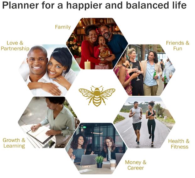 Settini Undated Weekly Life Planner w/ Stickers, Pocket, Vegan Leather - 8.5x5.5