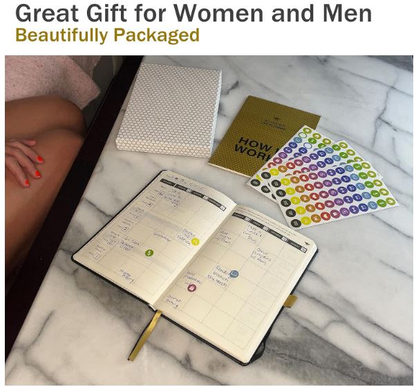 Settini Undated Weekly Life Planner w/ Stickers, Pocket, Vegan Leather - 8.5x5.5