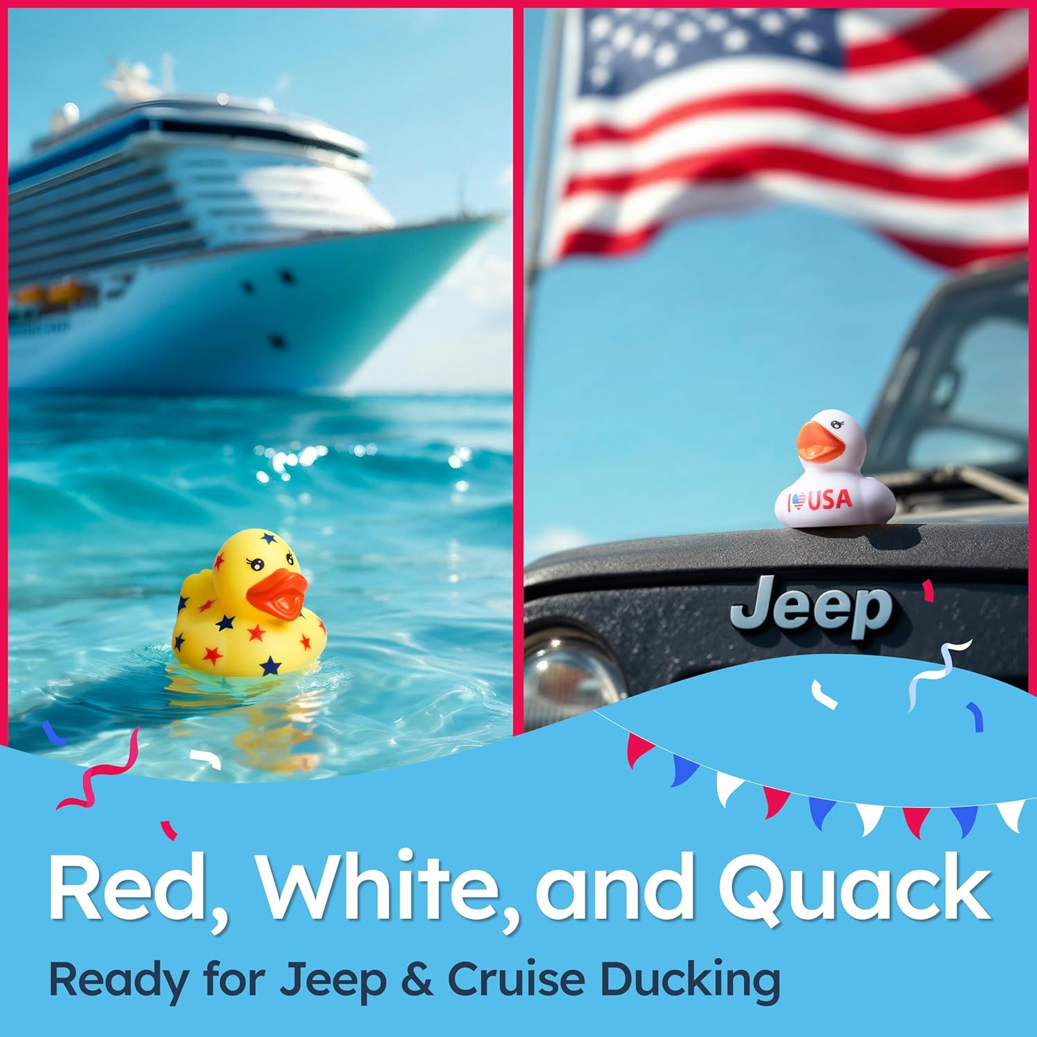 Patriotic Rubber Ducks for Jeep Ducking and Cruise Ducking