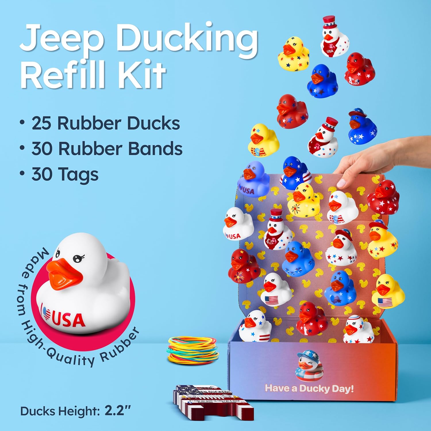 Jeep Ducks for Ducking - Patriotic Edition