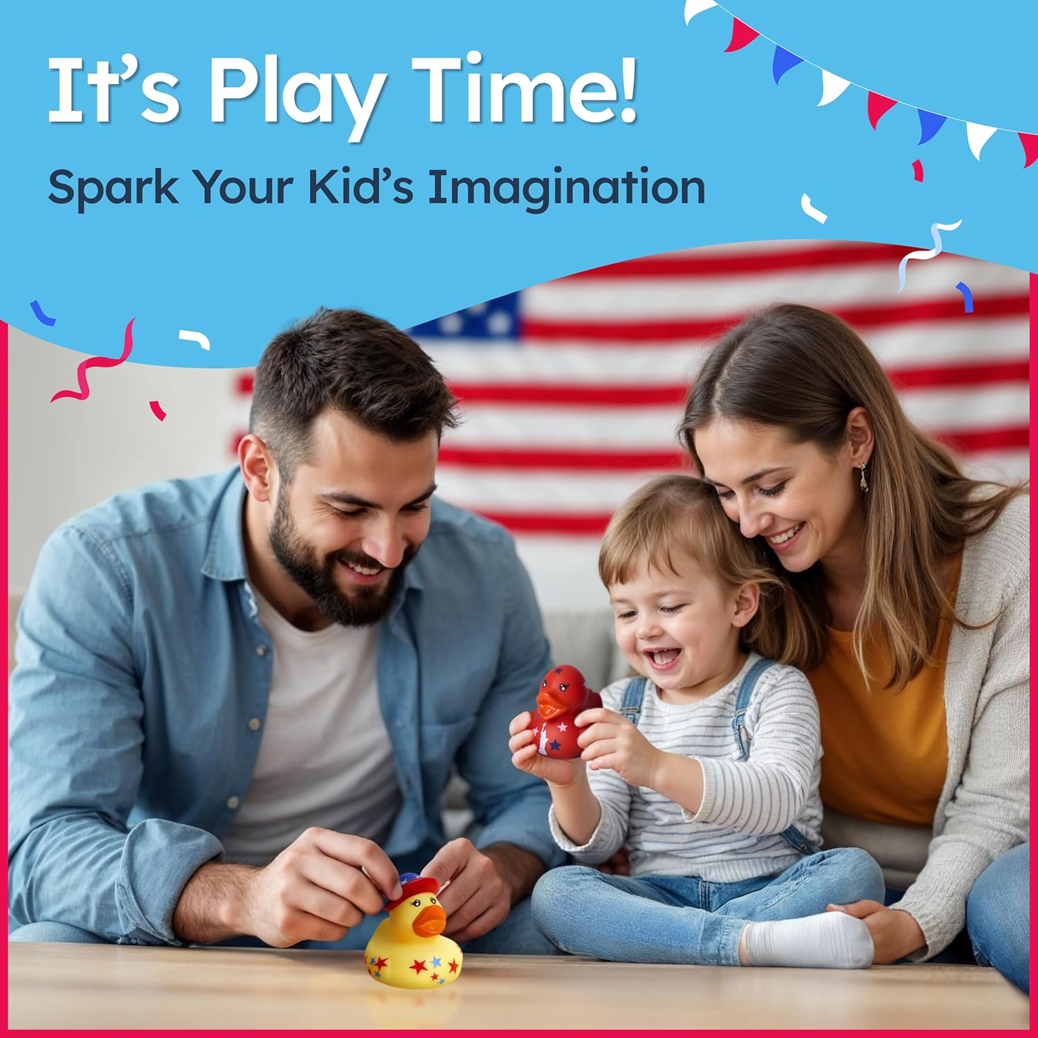 Patriotic Rubber Ducks Family Fun Play Time
