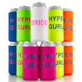 Hype Gurl Bachelorette Party Skinny Can Sleeves 11 Pack - Insulated Neoprene Drink (Electric Neon)