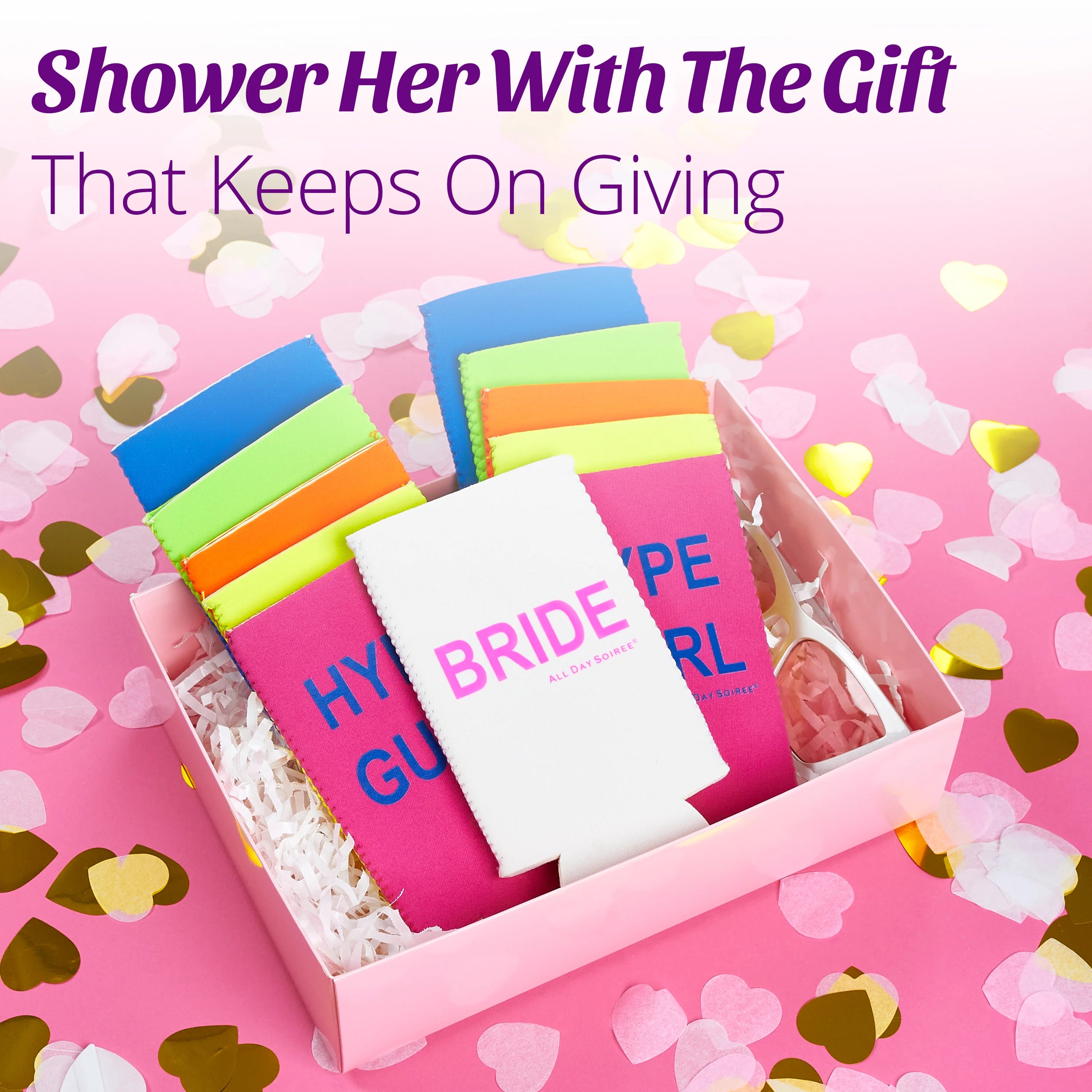 Hype Gurl Bachelorette Party Skinny Can Sleeves 11 Pack - Insulated Neoprene Drink (Electric Neon)