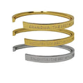 Stella Valle Grandma Mother Daughter Mantra Cuff Bracelet 18K & Silver Plated