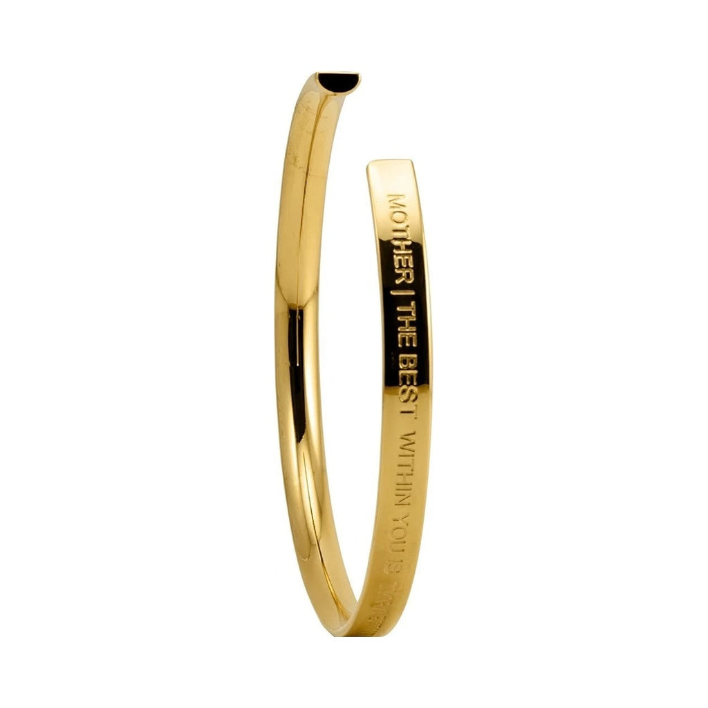 Stella Valle Mother Cuff Bracelet Adjustable 18K Gold Plated Mantra Bracelet