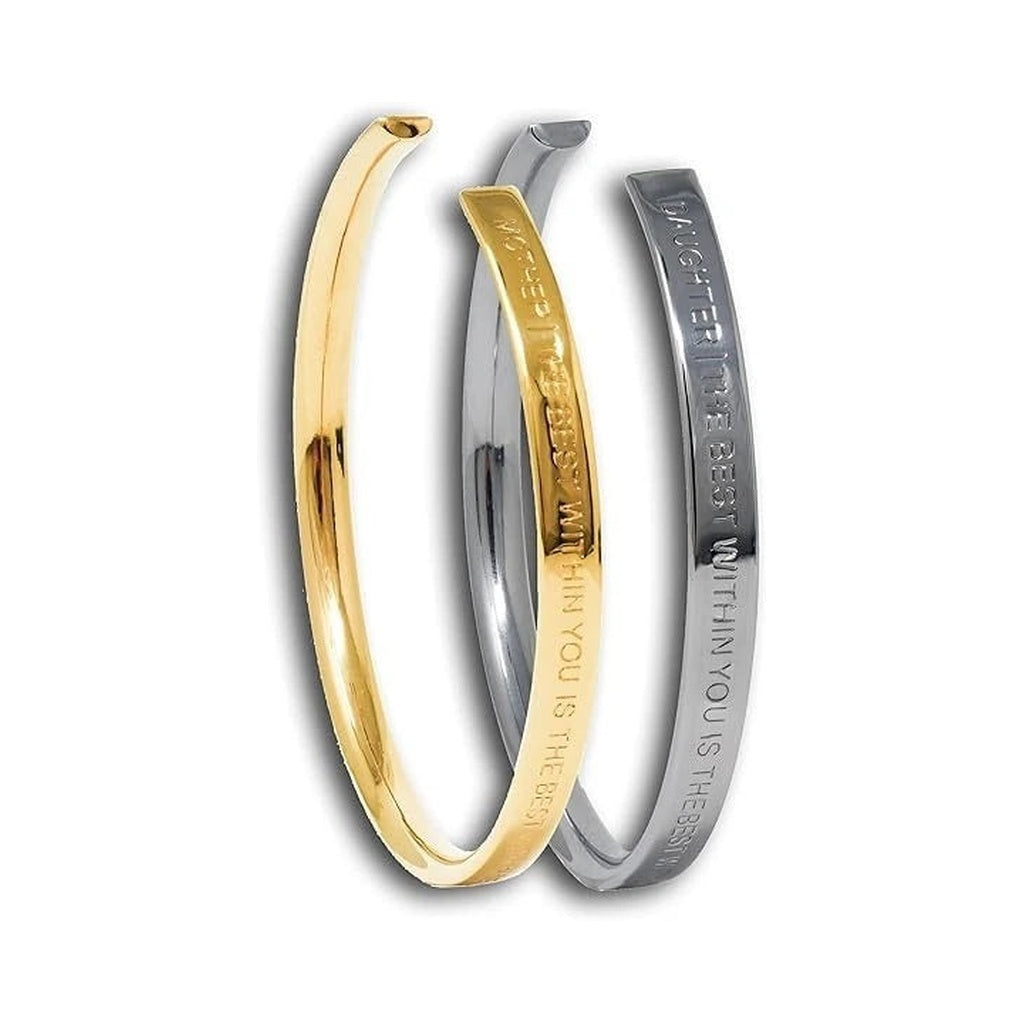 Stella Valle Mother Daughter Cuff Bracelet Adjustable Silver & 18K Gold Plated