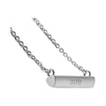 Stella Valle Sister Necklace Rhodium Plated Heart Shape Bar w/ Sister Engraving