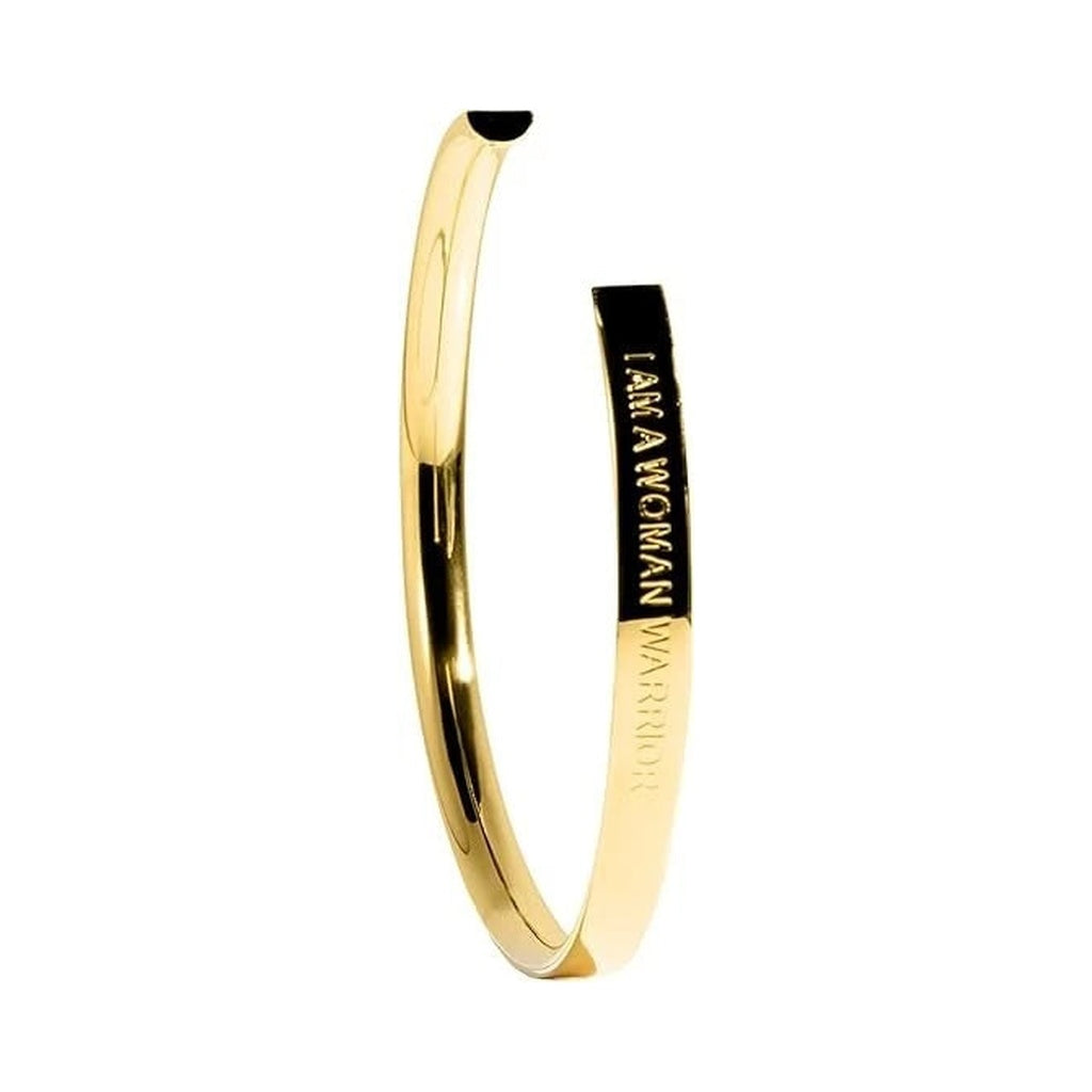 Stella Valle Woman Warrior Mantra Cuff Bracelet Adjustable 18K Gold Plated