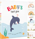 Baby Memory Book, First-Year Baby Milestone Journal, Ocean Theme - 60 Pages