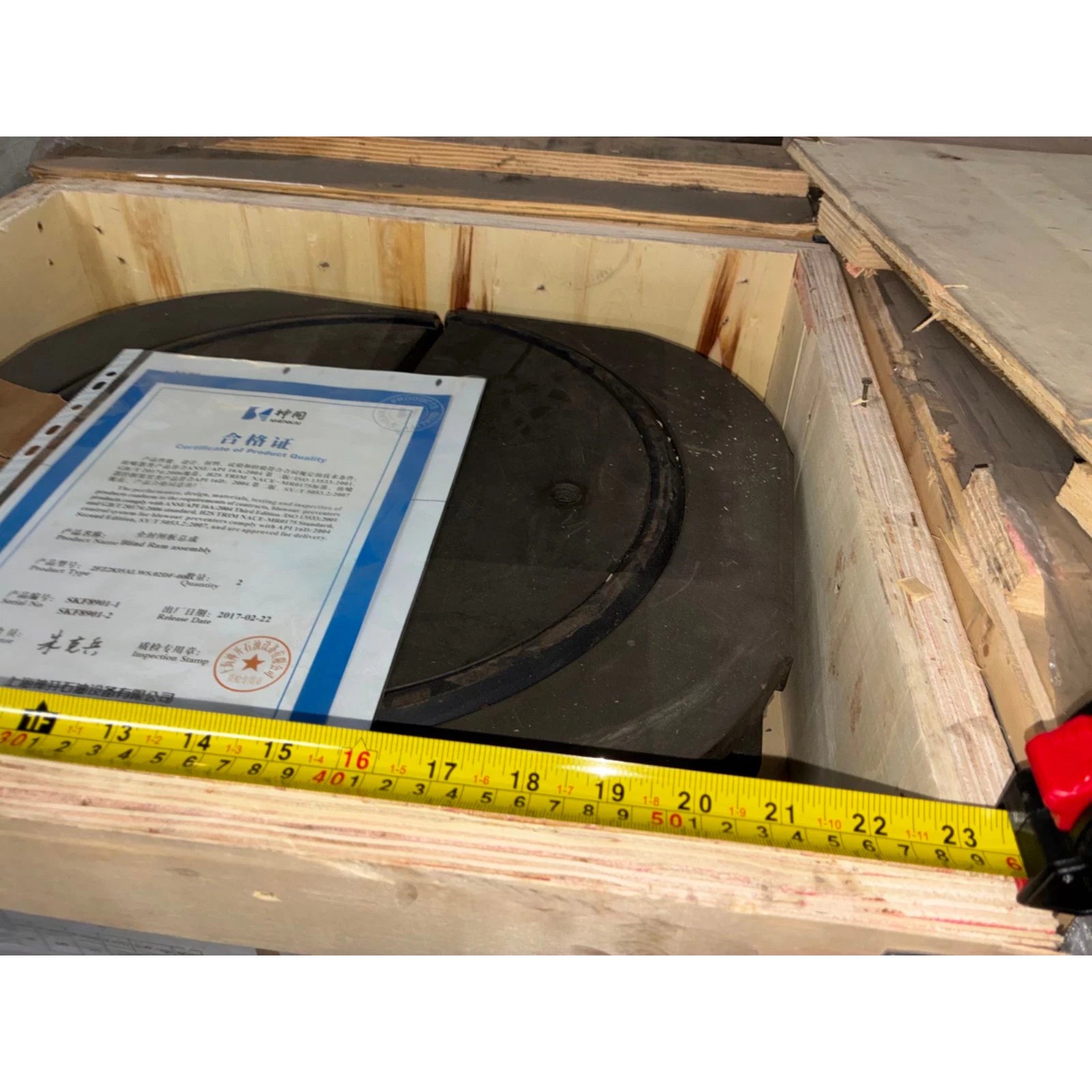 Shaffer LWS Type Blind Ram Assembly 141489 BOP New Surplus API 16A - Lot 96