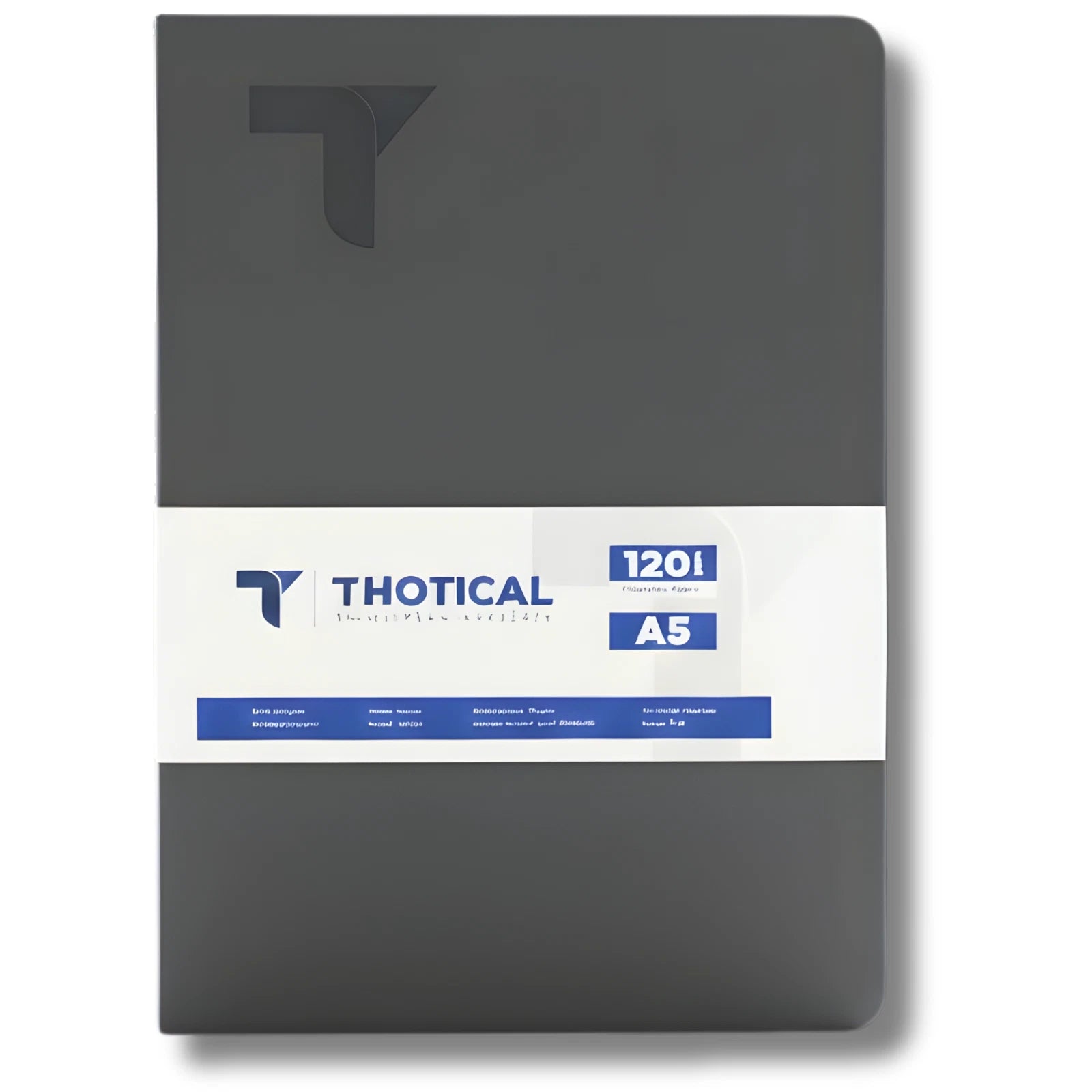 Thotical A5 Dot Grid Journal Hard Cover, Dark Gray - 192 Pages