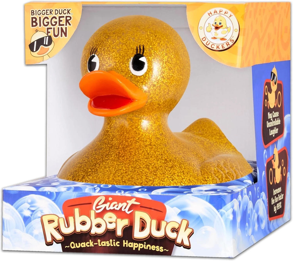 Giant Rubber Duck 10.5" Gold Jeep Ducking Bath Toys Duckies w/ Giftbox