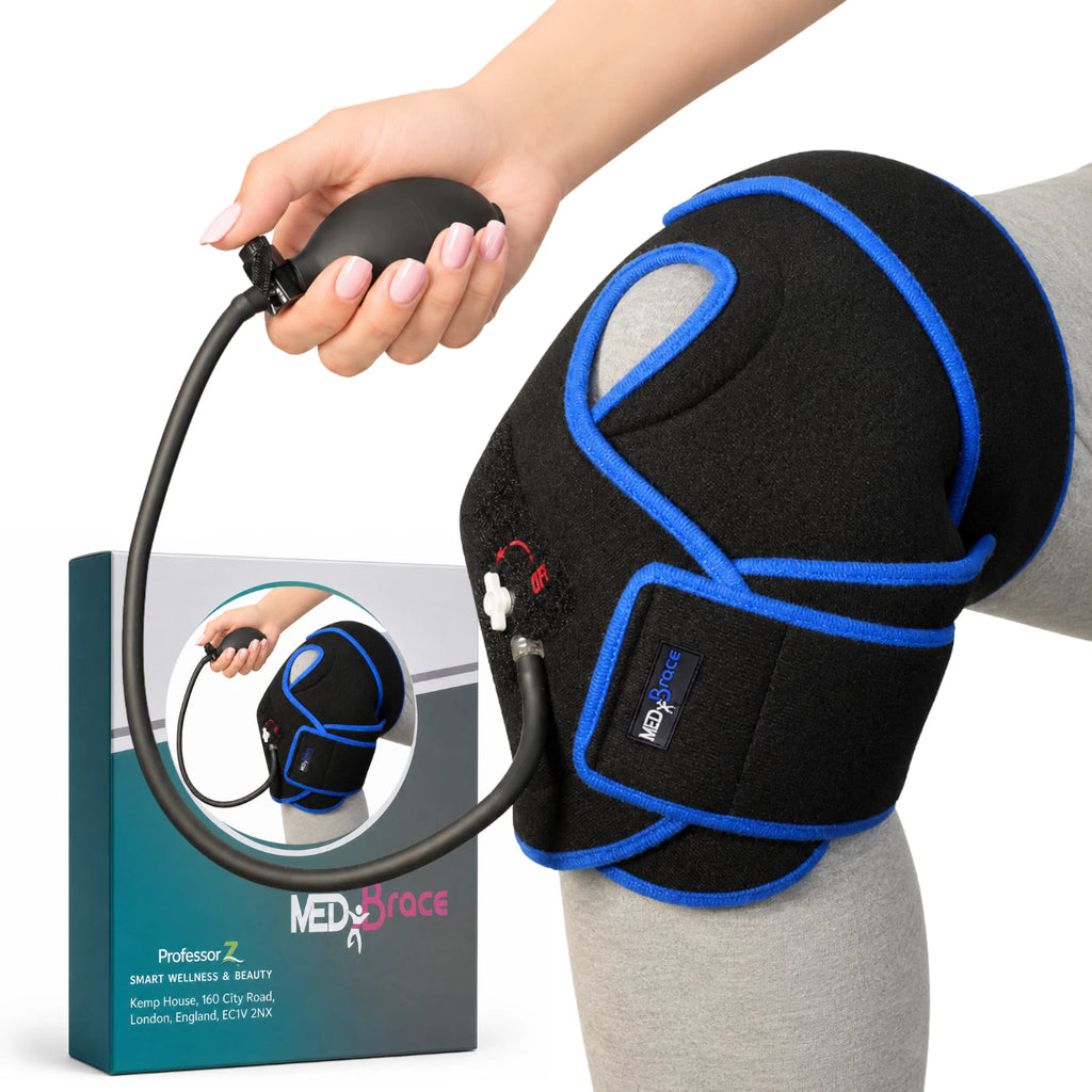 MEDBrace Knee Compression Wrap Cold Therapy Brace w/ Air Pump Adjustable Support