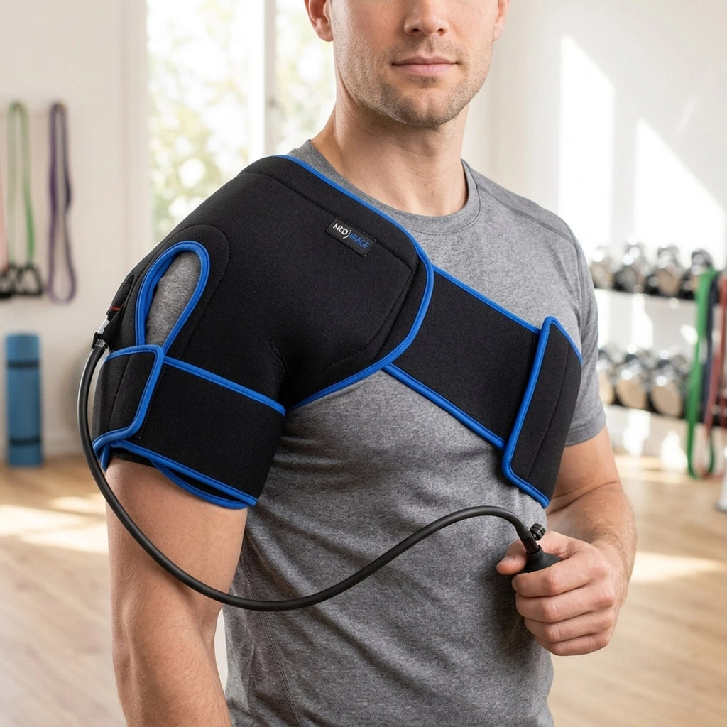 MediBrace Cold Compression Shoulder Wrap – Cryotherapy & Compression Pain Relief