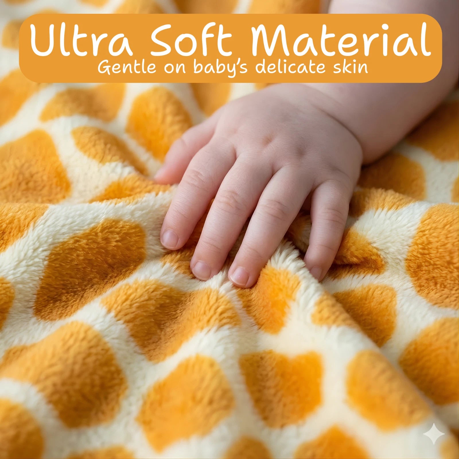 Kidsy Joy Soother Lovey 14” Ultra Soft Plush Blanket w/ Sensory Tags - Giraffe