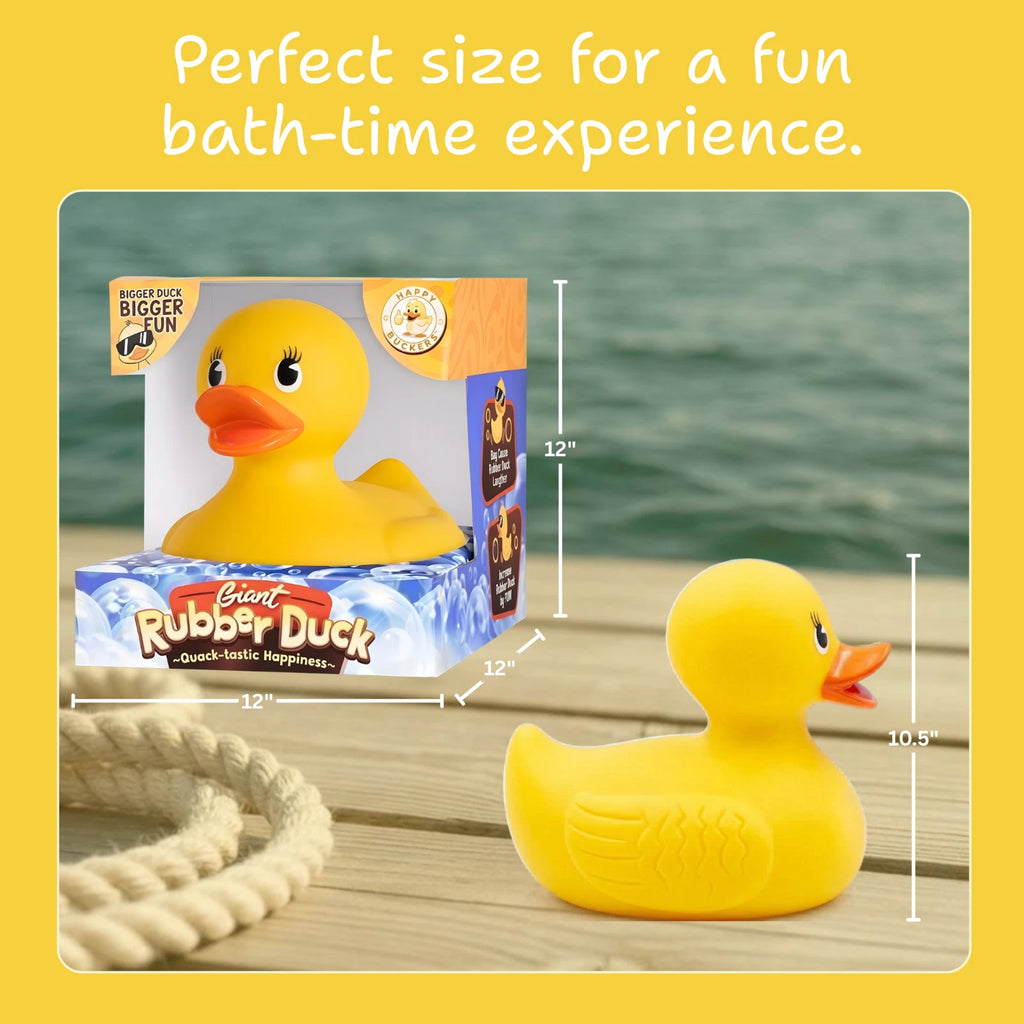 Giant Rubber Duck 10.5" Classic Yellow Jeep Ducking Bath Toys Duckies w/ Giftbox