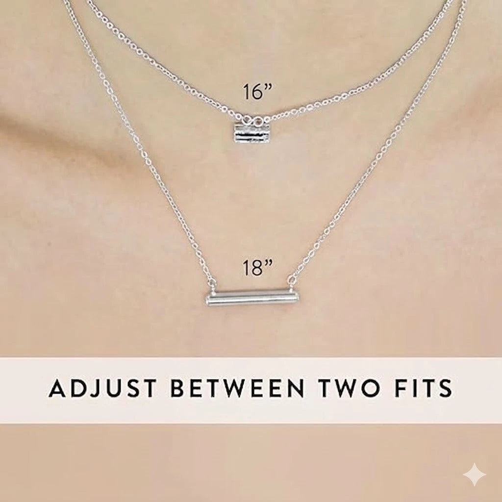 Stella Valle Mommy Mini Necklace Adjustable Silver Plated Heart Shape