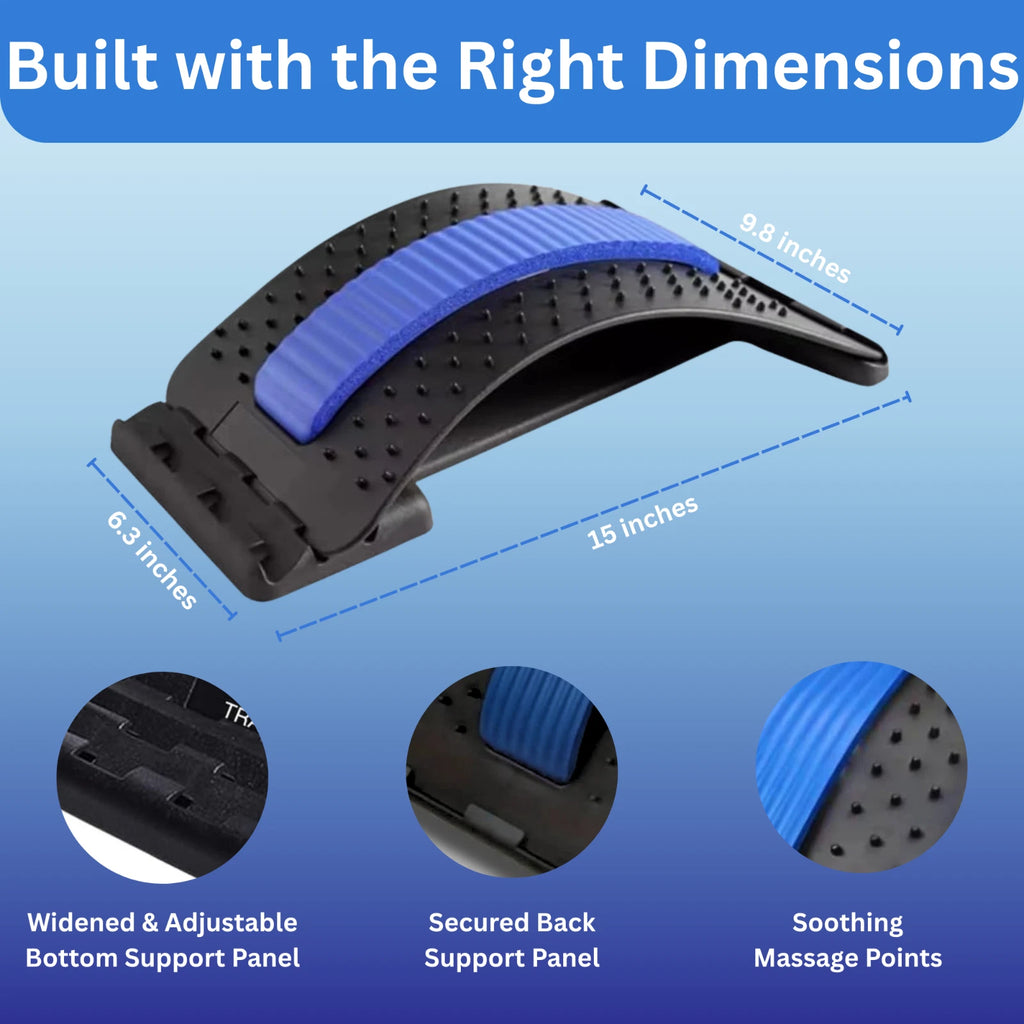 Back Stretcher for Pain Relief 3-Level Lumbar Support Spine Board Adjustable
