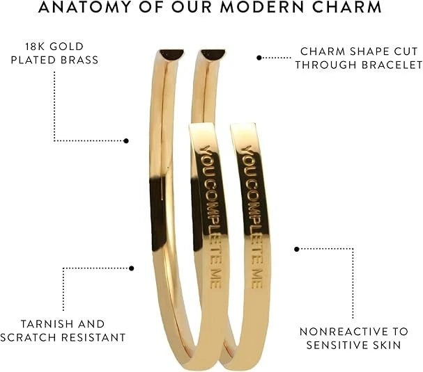 Stella Valle Men's Cuff Bracelet Gift Set - 18K Gold Cuffs with Engraved Mantra