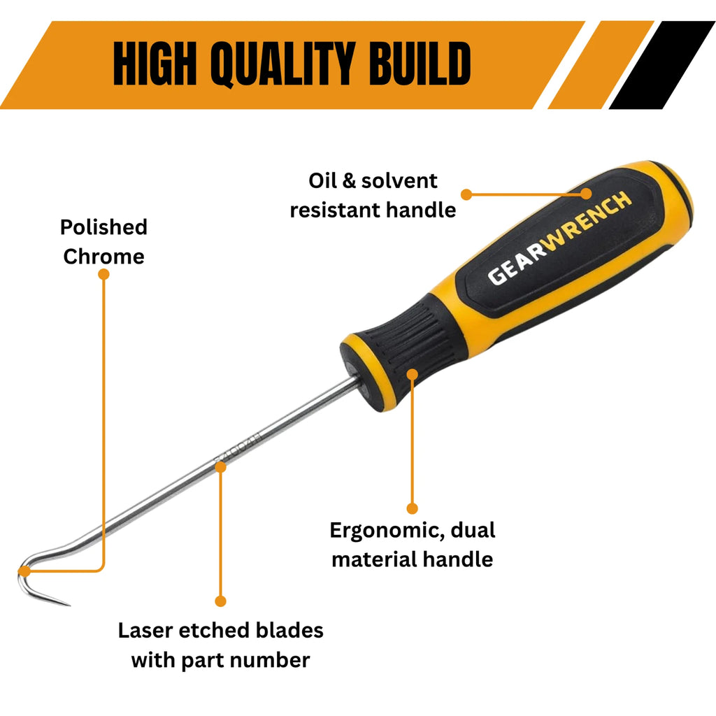 GEARWRENCH 84010H 8 Pc Long Hook & Pick Set Precision Automotive Tool Kit