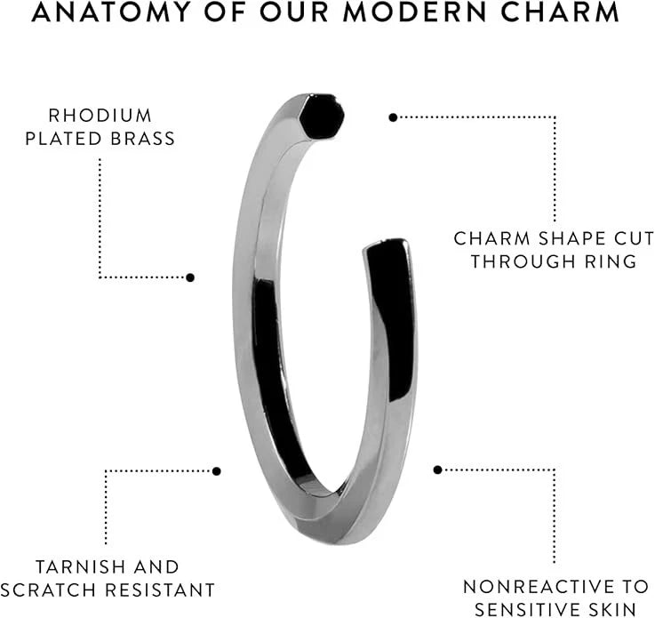 Stella Valle Hexagon Ring Rhodium Plated Geometric Ring