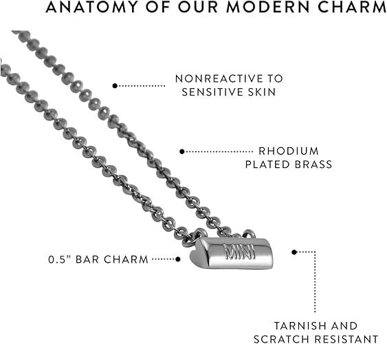 Stella Valle Open Heart & Bar Necklace—Mini (Silver)