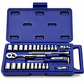 Williams 27Pc 1/4" Drive Socket & Ratchet Tool Set SAE/Metric Chrome Sockets