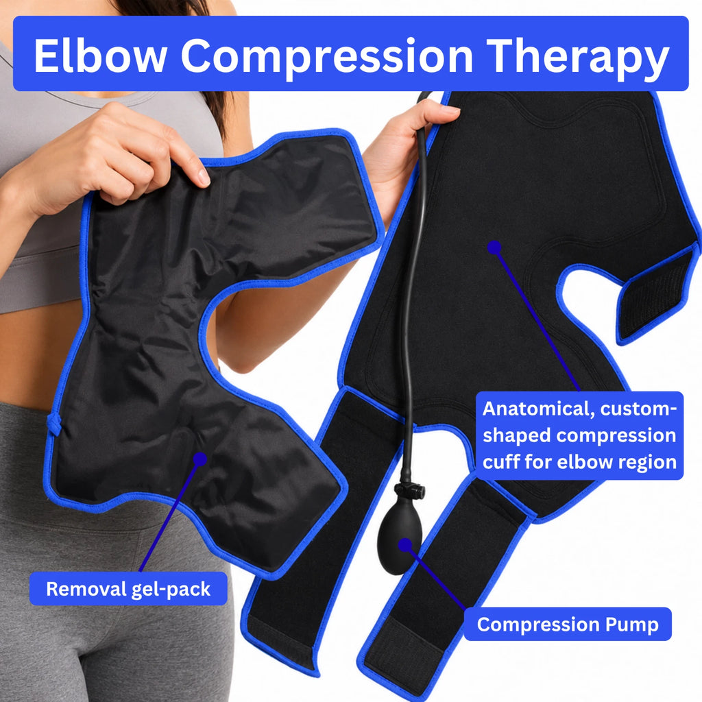 MEDiBrace Elbow Ice Compression Wrap Cold Therapy Brace Pain Relief Pump
