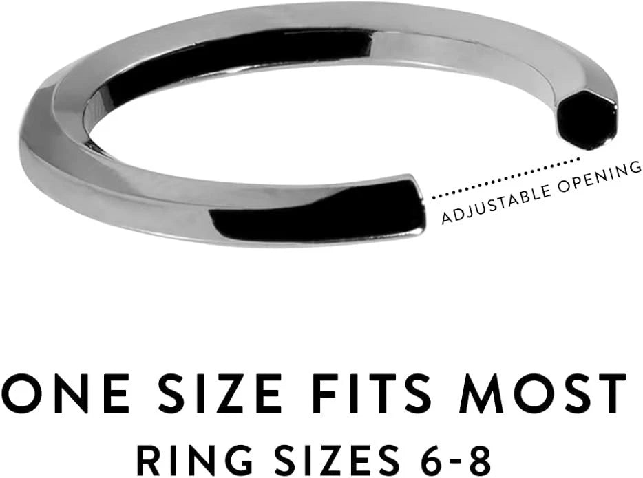Stella Valle Hexagon Ring Rhodium Plated Geometric Ring