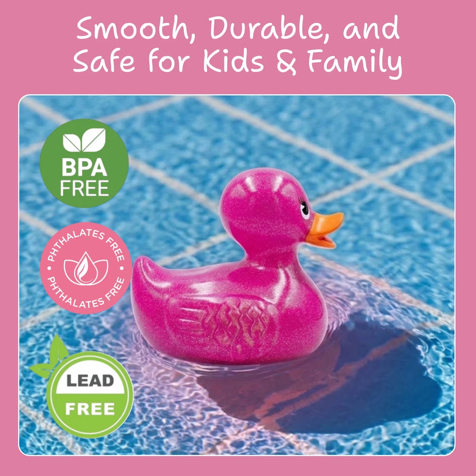 Giant Rubber Duck 10.5" Pink Jeep Ducking Bath Toys Duckies w/ Giftbox