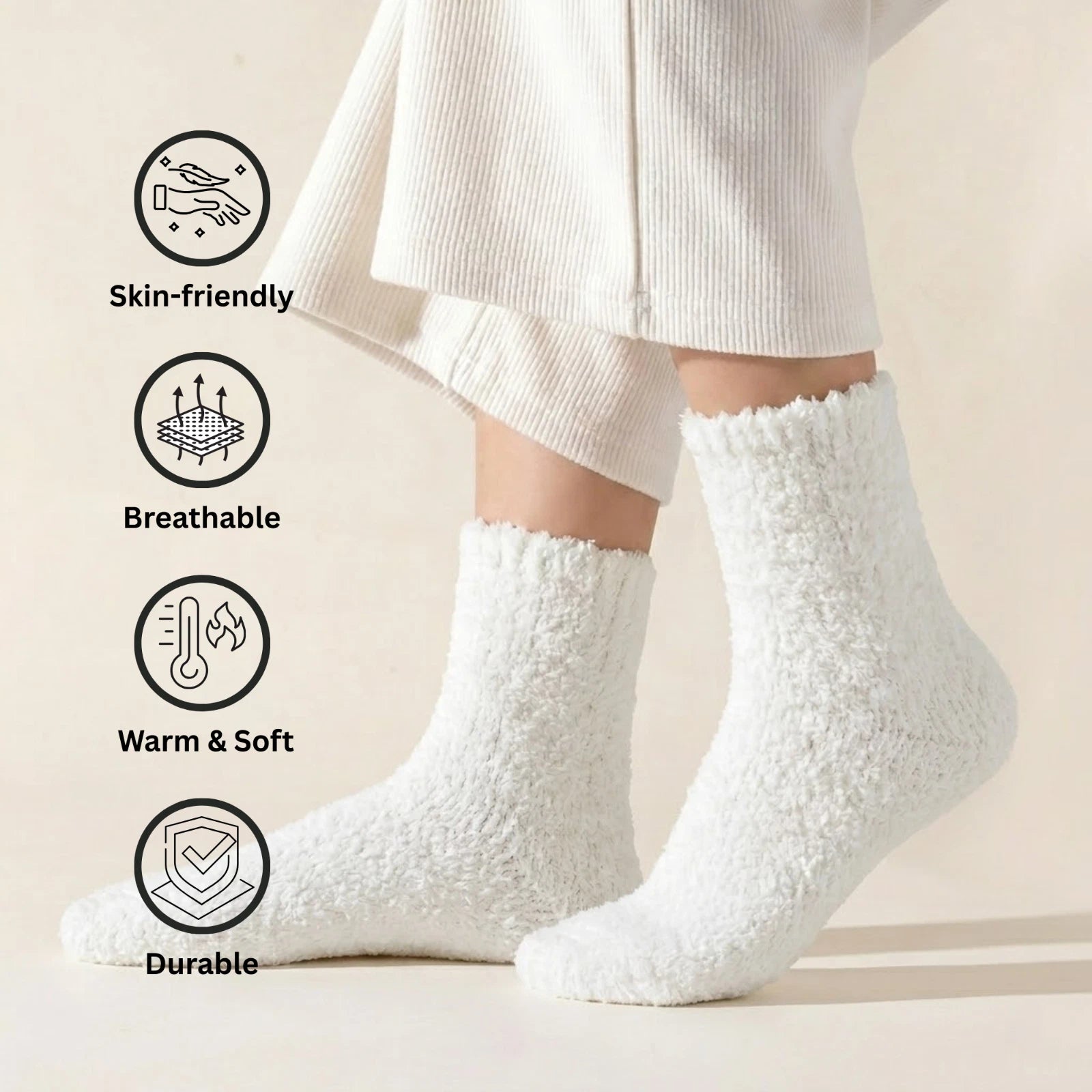 Pamper Socks Premium Comfort Crew Socks Ultra Soft Cozy Fit