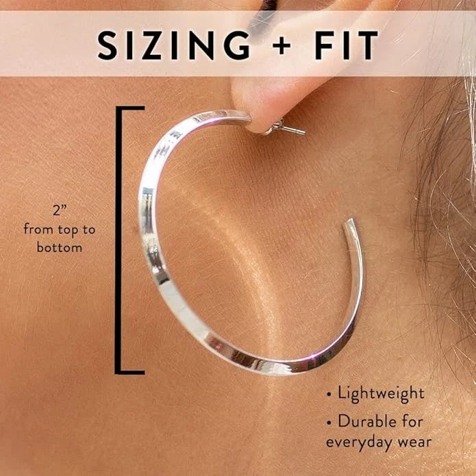 Stella Valle Hexagon Hoop Earrings, Hypoallergenic (Gold)