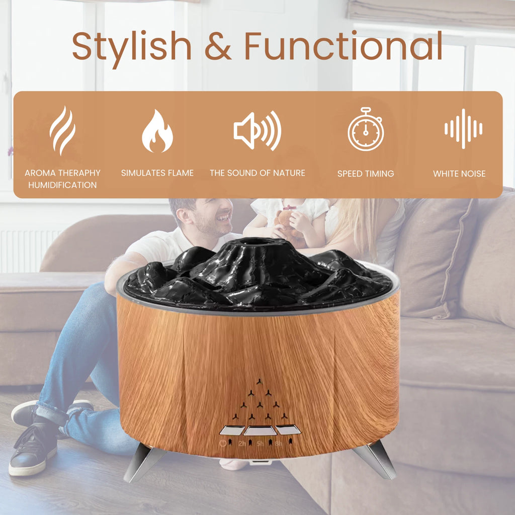 Volcano Essential Oil Diffuser Cool Mist w/ Remote & Light Timer