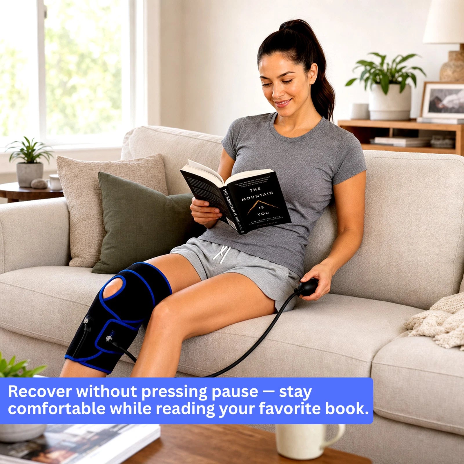 MEDBrace Knee Compression Wrap Cold Therapy Brace w/ Air Pump Adjustable Support