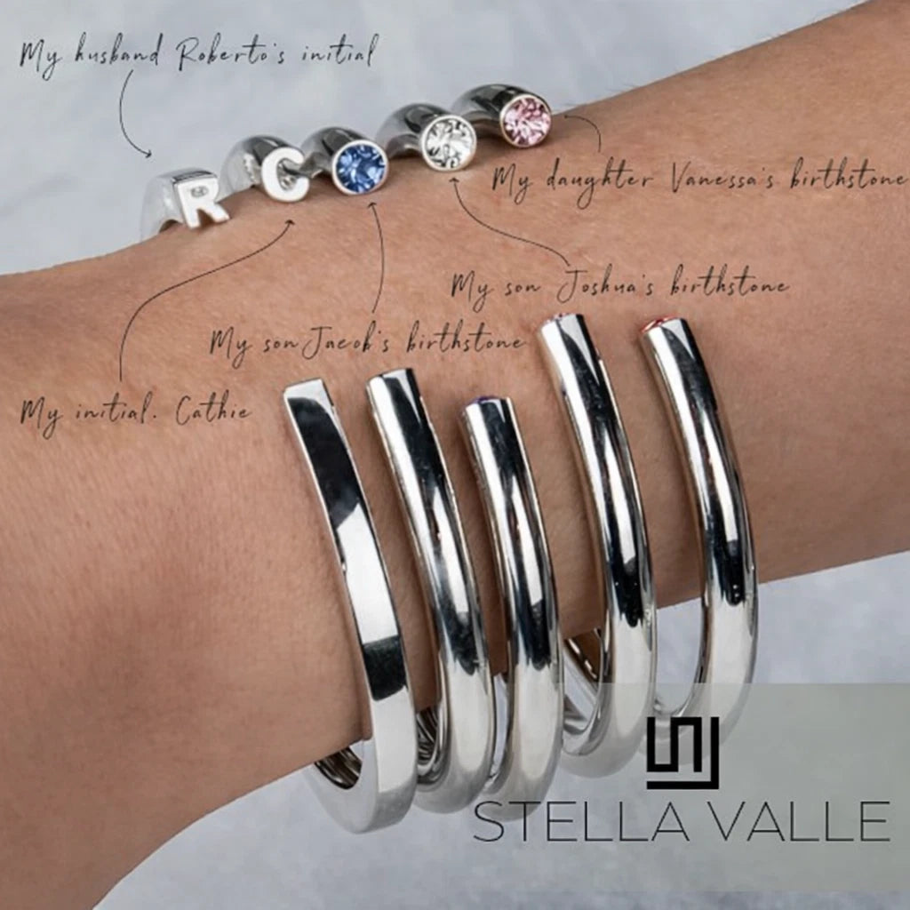 Stella Valle Cuff Bracelet Gift Set - His & Hers (Black & Silver)