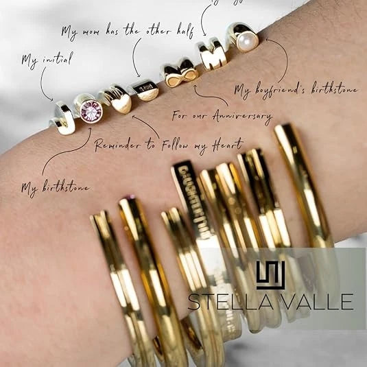 Stella Valle Woman Warrior Mantra Cuff Bracelet Adjustable 18K Gold Plated