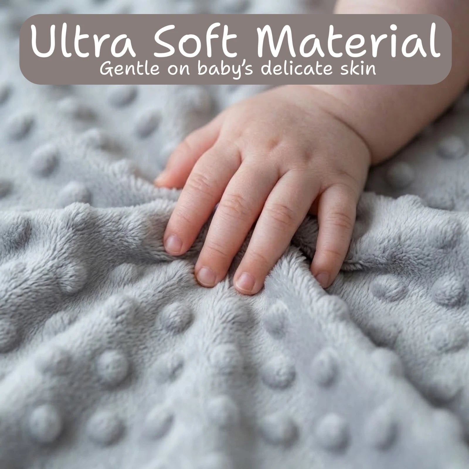Kidsy Joy Soother Lovey 14” Ultra Soft Plush Blanket w/ Sensory Tags - Elephant