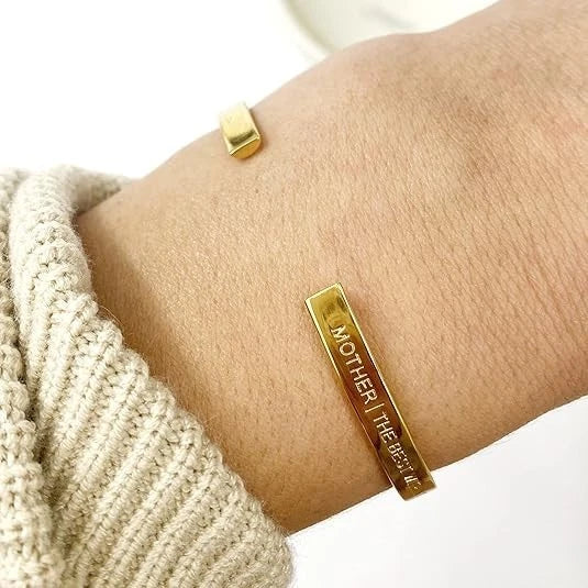 Stella Valle Mother Daughter Cuff Bracelet Adjustable Silver & 18K Gold Plated