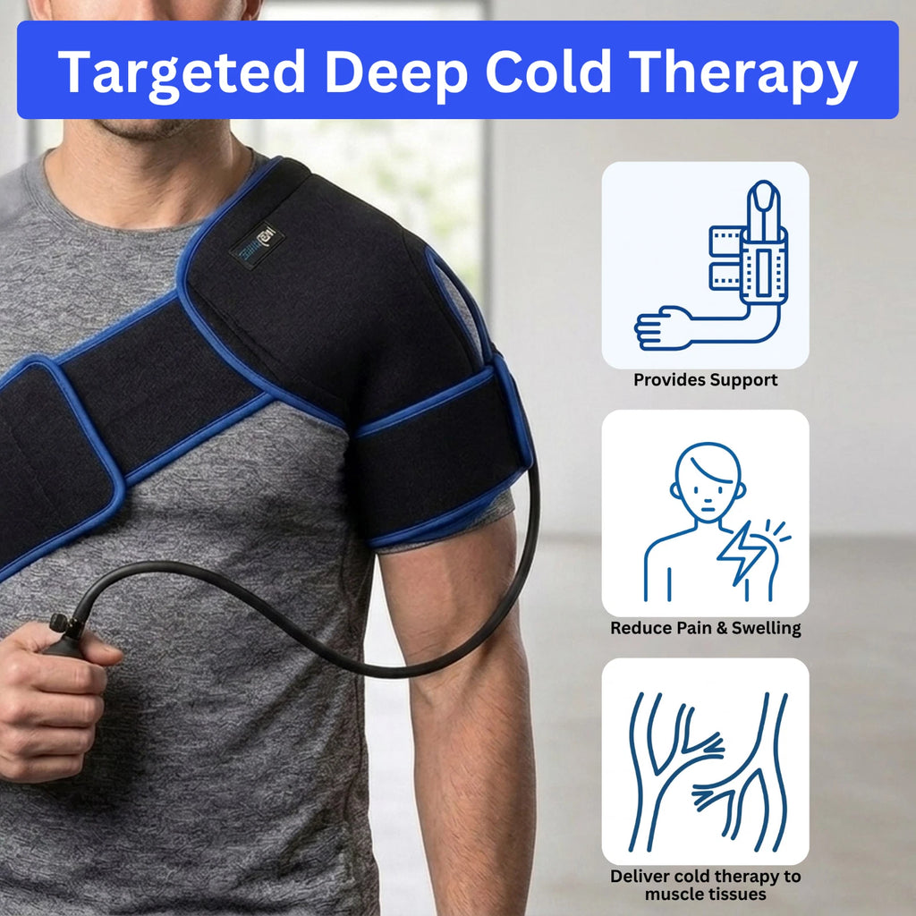 MediBrace Cold Compression Shoulder Wrap – Cryotherapy & Compression Pain Relief