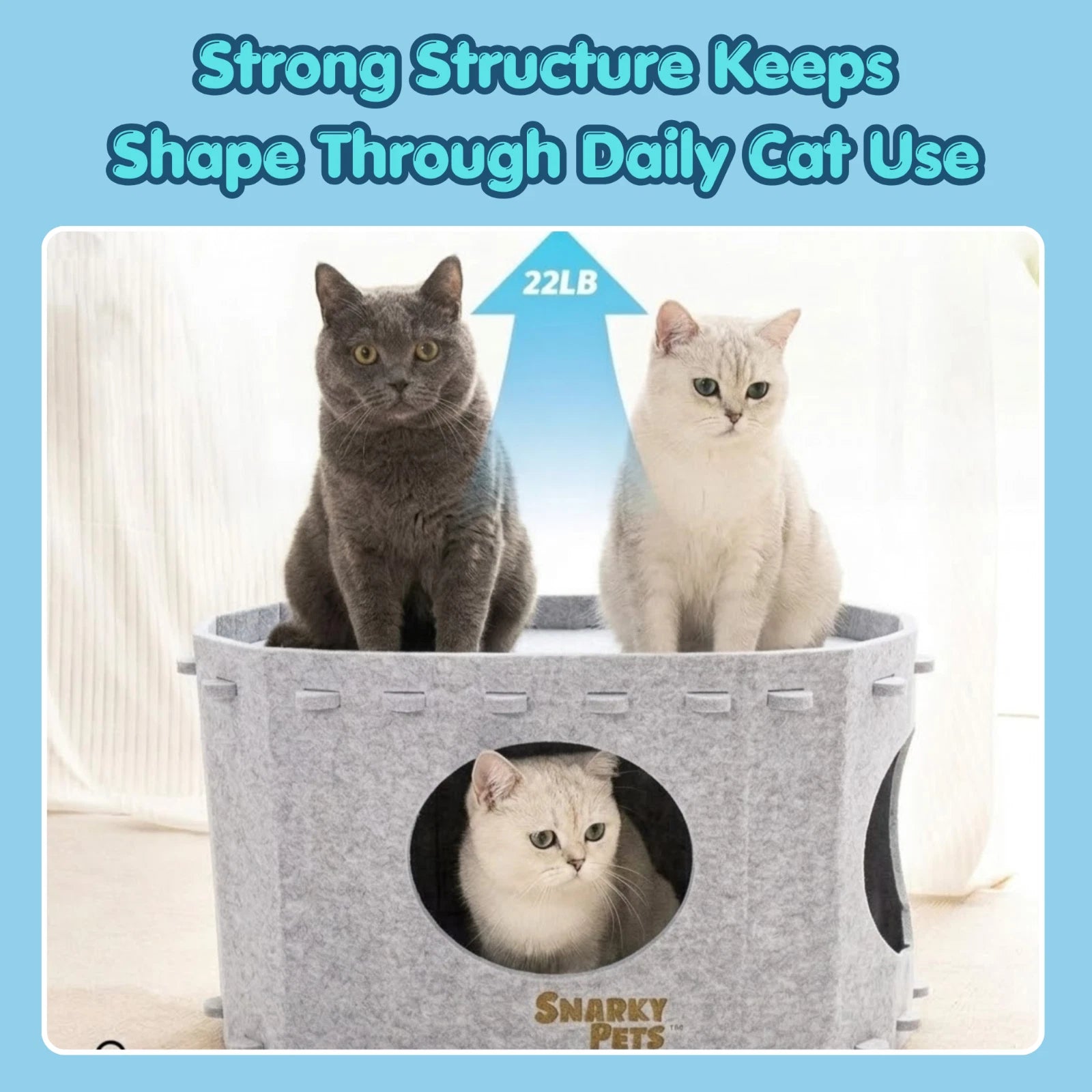 Felt Cat Cave Bed Cozy Cat Hideaway Large Cats Soft Warm Pet Bed Durable - Tan