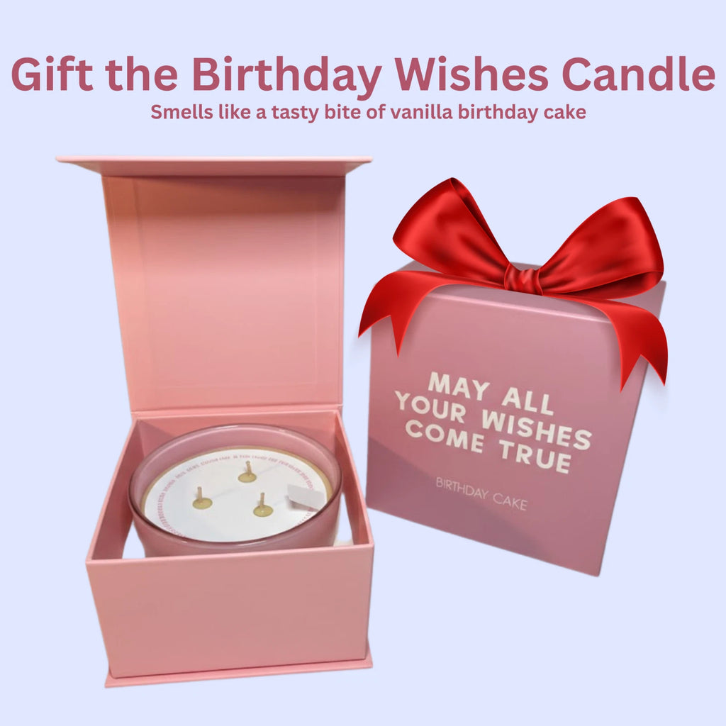 Birthday Cake Scented Soy Candle 3 Wick with Pink Gift Box