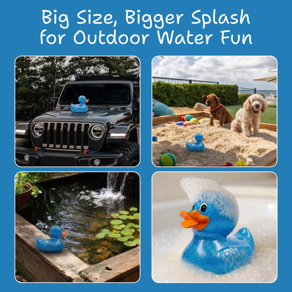 Giant Rubber Duck 10.5" Blue Jeep Ducking Bath Toys Duckies w/ Giftbox