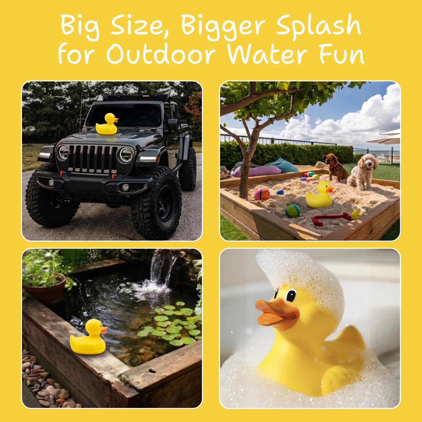 Giant Rubber Duck 10.5" Classic Yellow Jeep Ducking Bath Toys Duckies w/ Giftbox