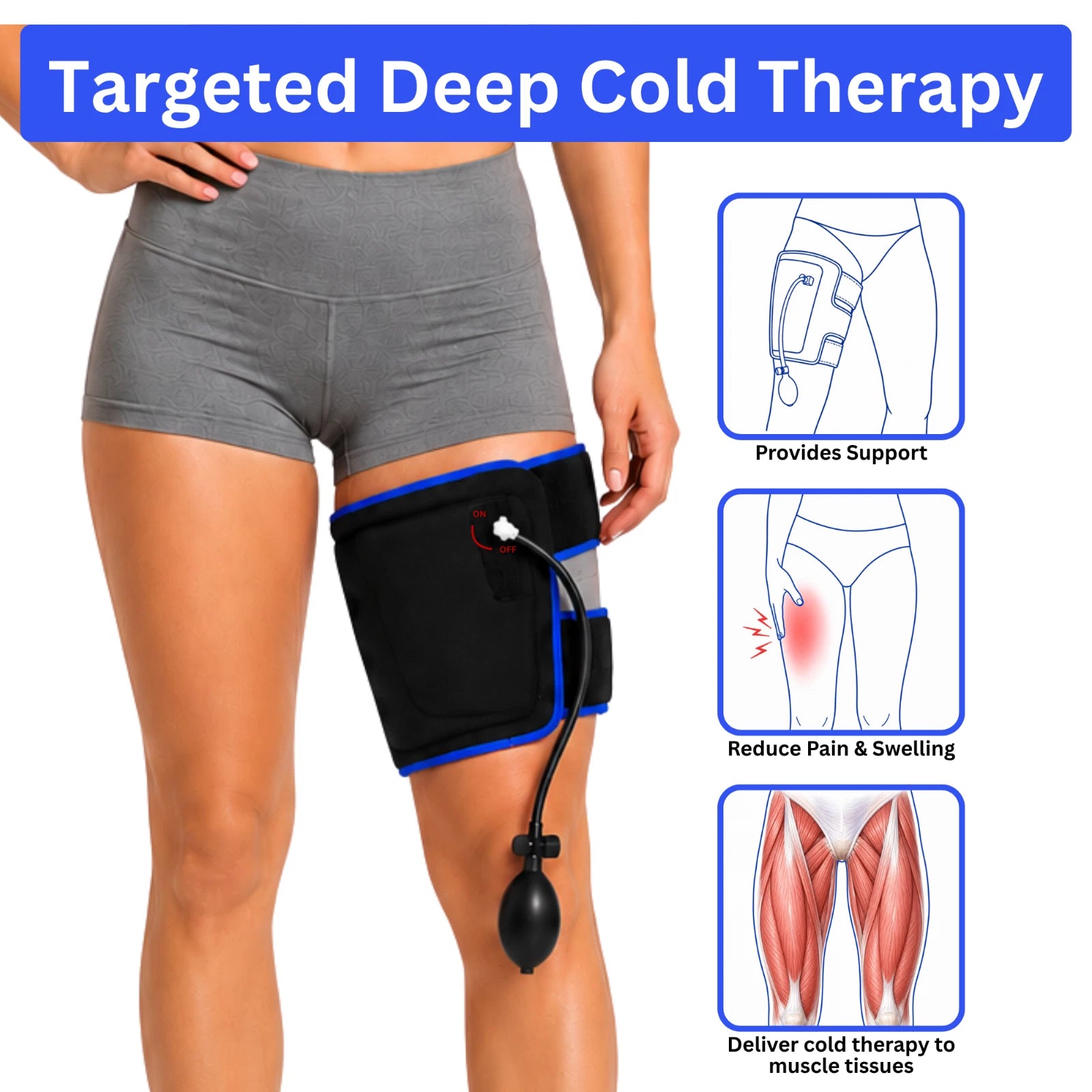MEDiBrace Thigh Groin Cold Compression Therapy Wrap Ice Pack Pain Relief