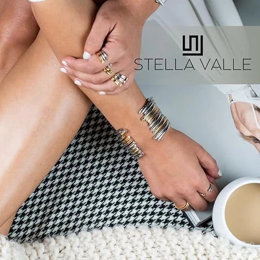 Stella Valle Daughter Cuff Bracelet Adjustable Silver Plated w/ Engraved Mantra
